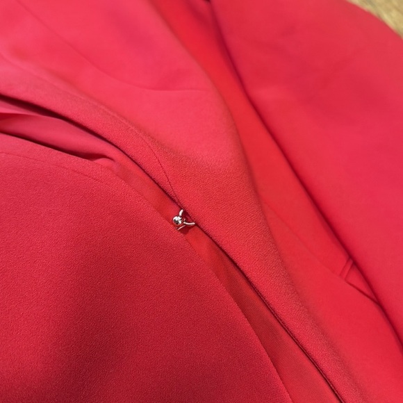 NWT Elie Tahari Safina Blazer jacket glossy red scarlet hook closure size 8 $398 - Picture 2 of 5